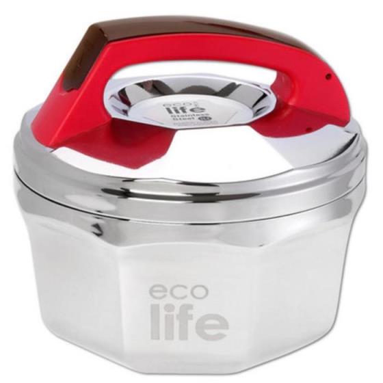 ECOLIFE LUNCH BOX POLYGON 1LT - SILVER/RED