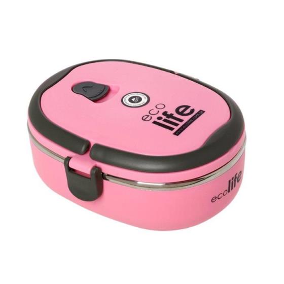ECOLIFE LUNCH BOX ΟΒΑΛ 800 ML - PINK